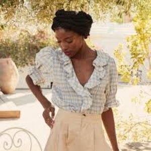 Doen Henri Top Blue Meadowlark Plaid